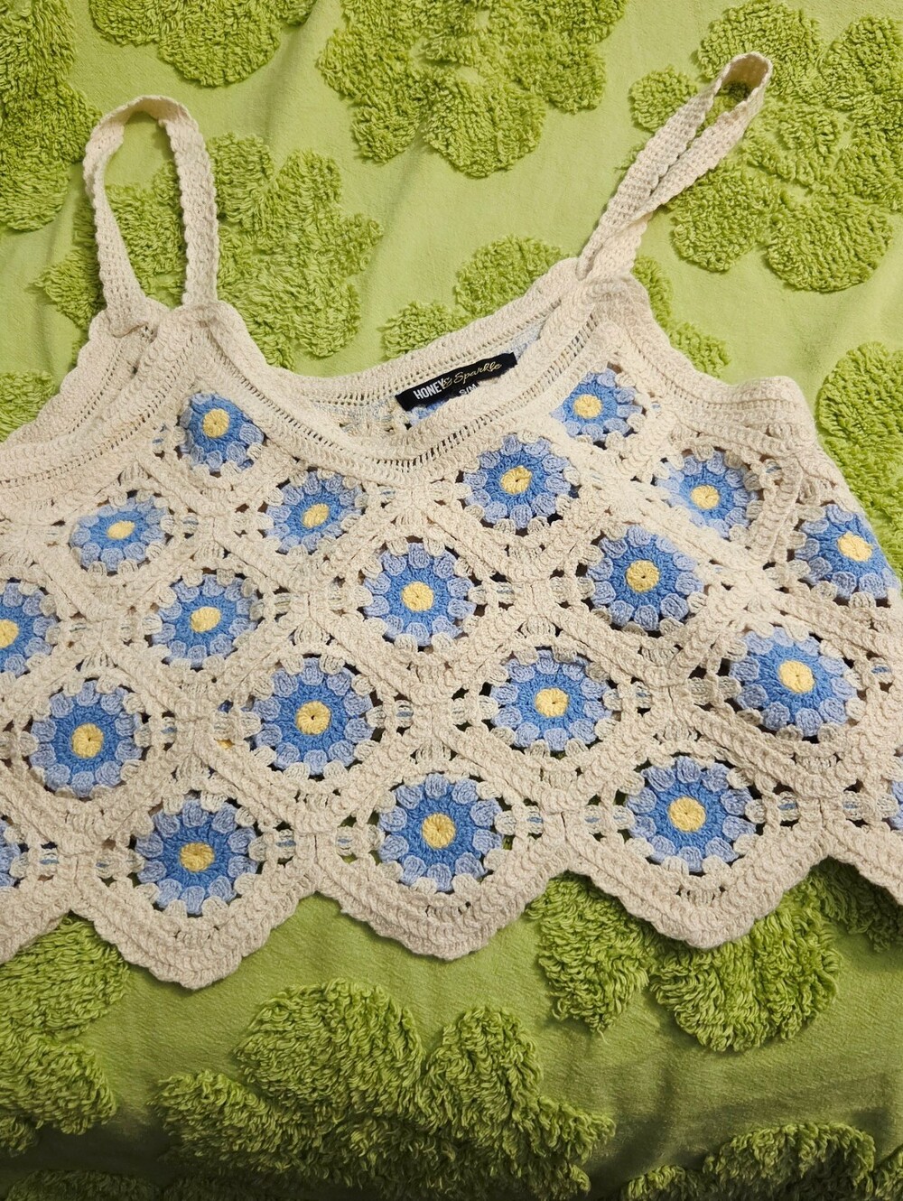 Women’s Crochet Crop Tank Top - Boho Hippie